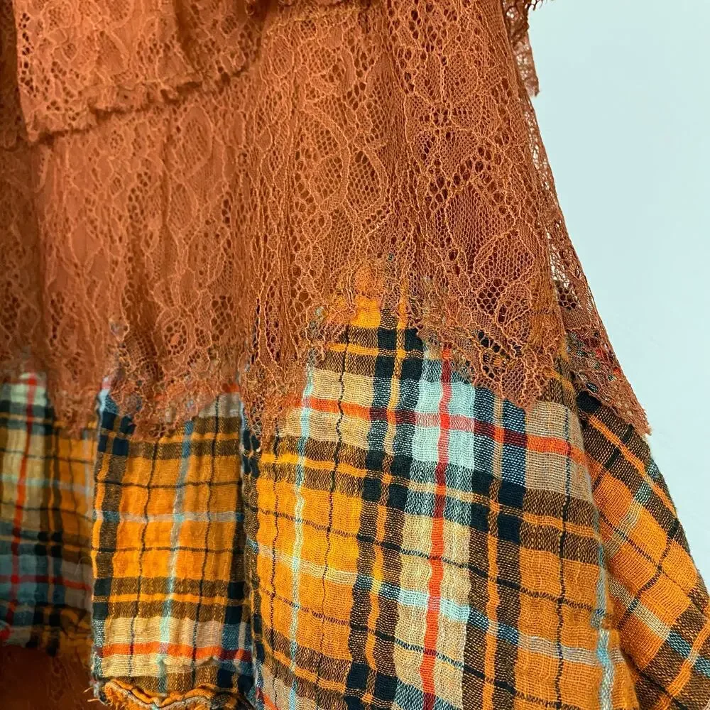 Free People County Fair Lace Maxi Skirt - Brown Combo - Size 6 - Picture 5 of 11